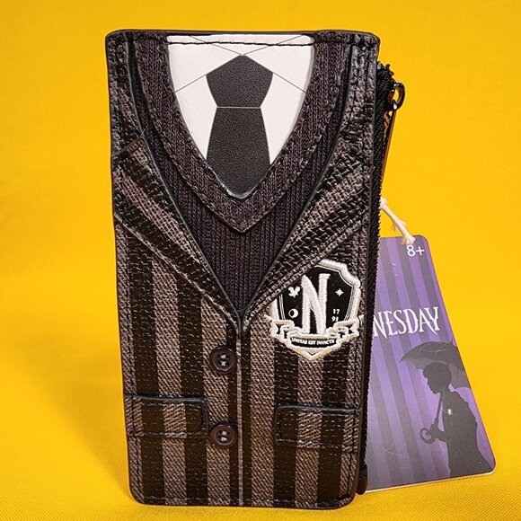 Loungefly Wednesday Addams Nevermore Outfit Uniform Cosplay Cardholder Wallet - Picture 2 of 9